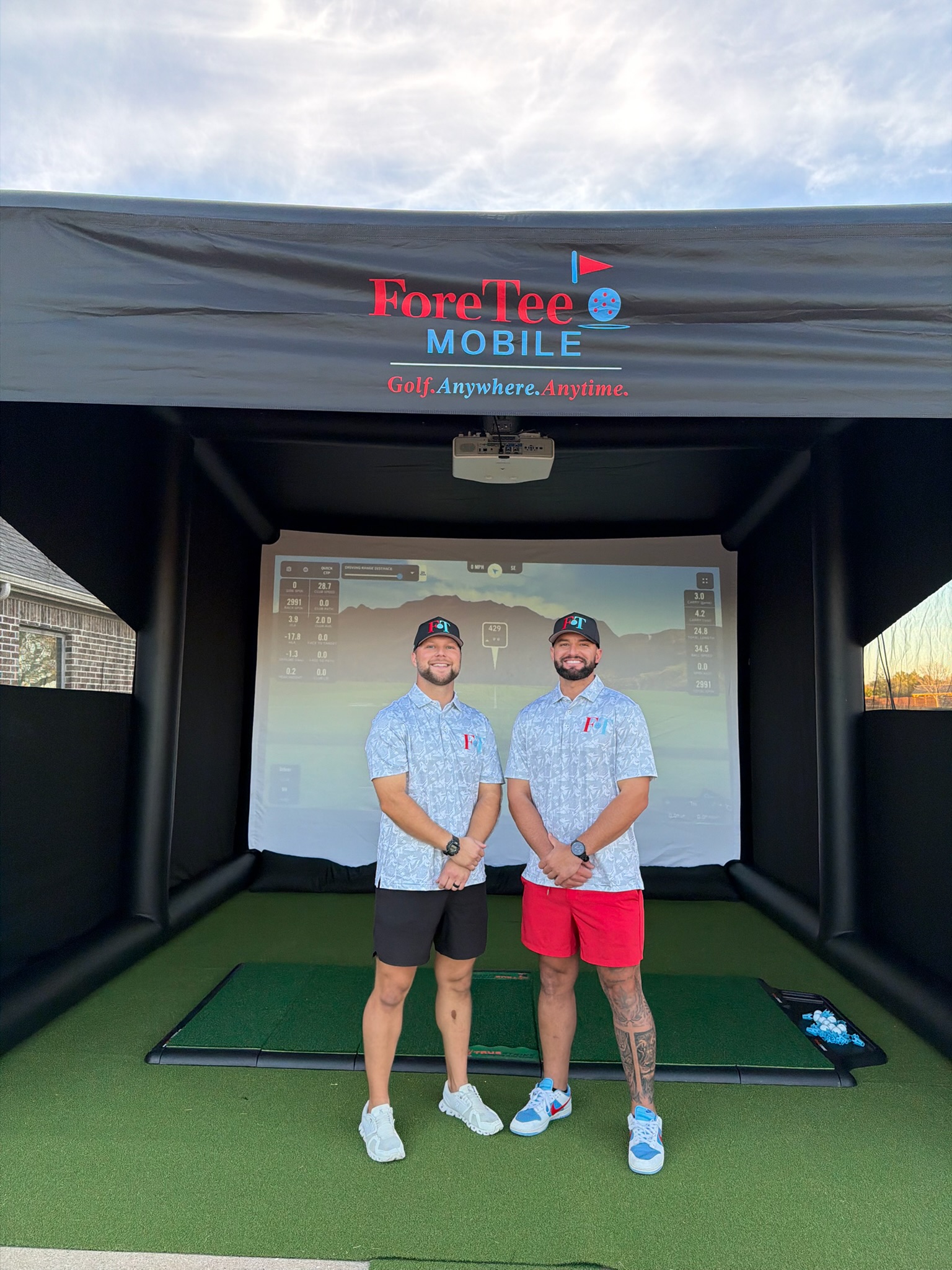 ForeTee Mobile simulator set up at an event