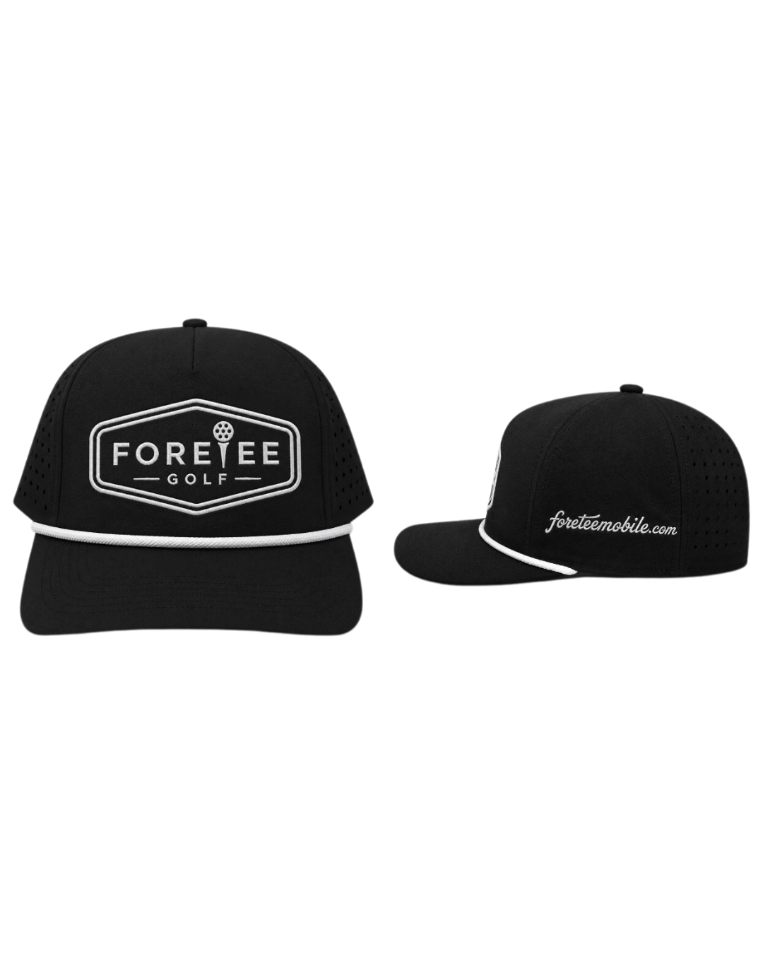 ForeTee Badge Rope Hat – Black/White