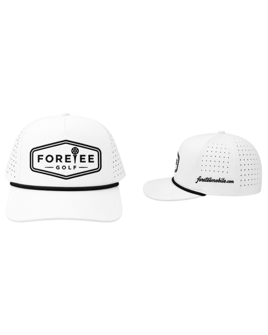 ForeTee Badge Rope Hat – White/Black